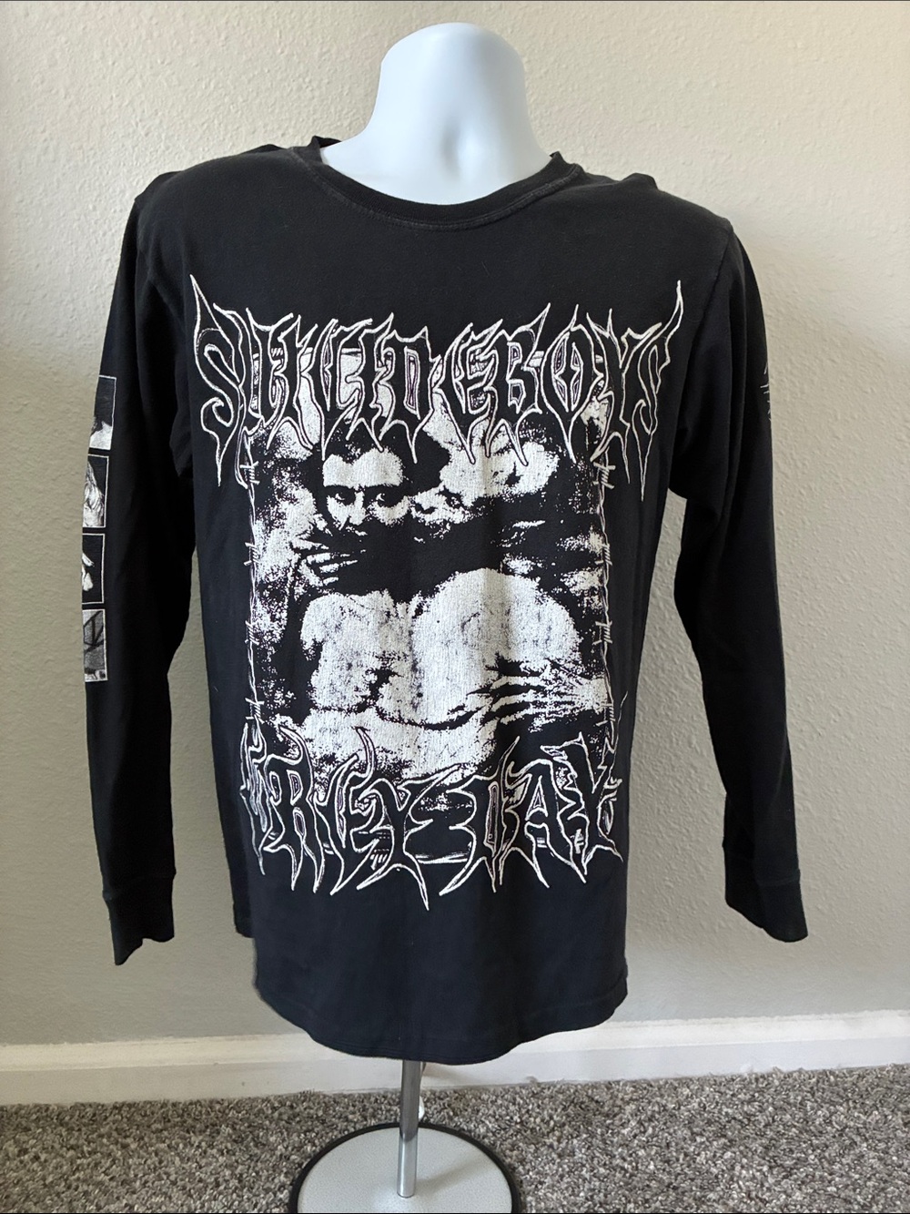 G59 Records Official Black $uicide Boy$ Graphic Long-Sleeve Band Tee Medium